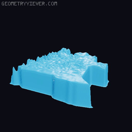 Topographic World Map 3D model thumbnail