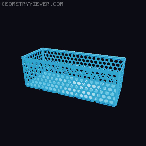 Gridfinity Hex Bins Light all sizes 3D model thumbnail
