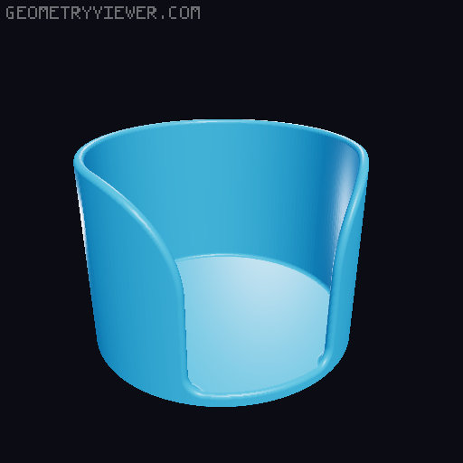 Cup Holder for Modular Desk Clamp 3D model thumbnail