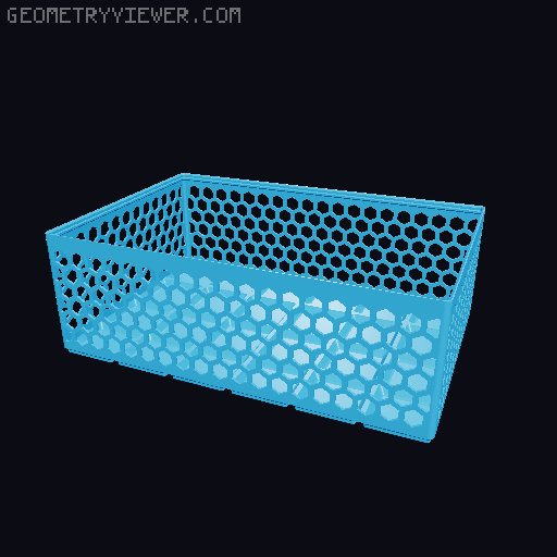 Gridfinity Hex Bins Light all sizes 3D model thumbnail