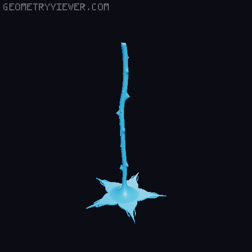 Thorny stem with nice leaves 3D model thumbnail