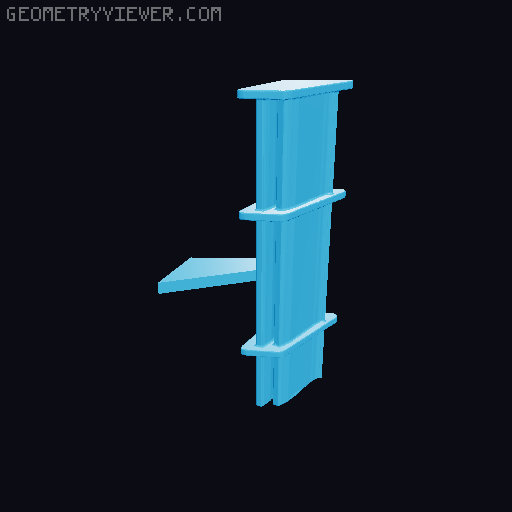 Nissan Skyline GT-R R34 Wall-mounted reinforced spoiler 3D model thumbnail