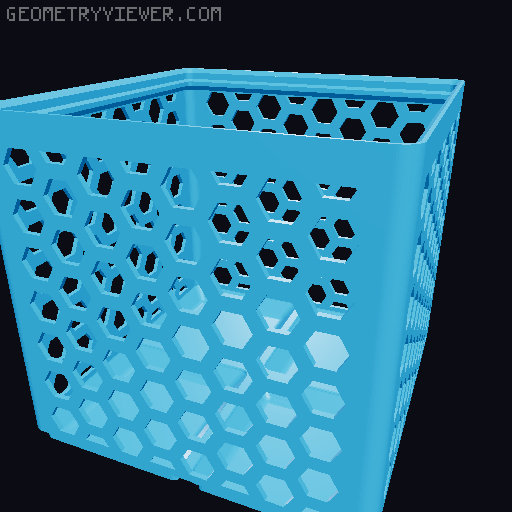 Gridfinity Hex Bins Light (rotated grid) all sizes 3D model thumbnail