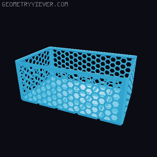 Gridfinity Hex Bins Light (rotated grid) all sizes 3D model thumbnail