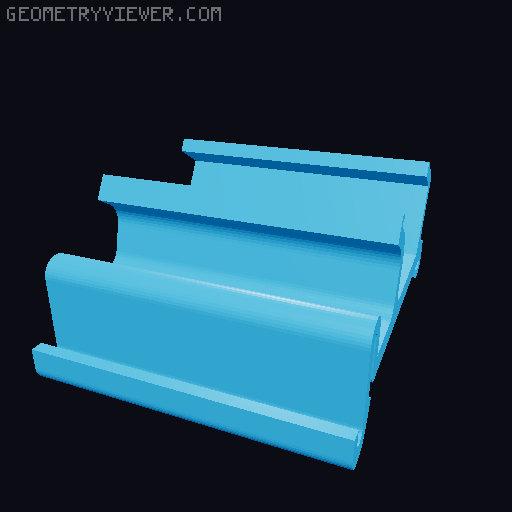 WAGO 221-4xx/6xx DIN Mount 3D model thumbnail
