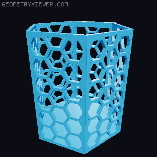 HSW hexagonal baskets v2 with full bottom 3D model thumbnail