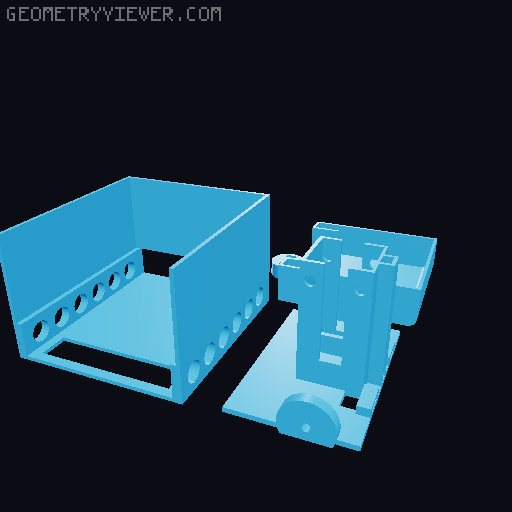 Differential walking robot with moving gears, pointer, arms and mouth. 3D model thumbnail