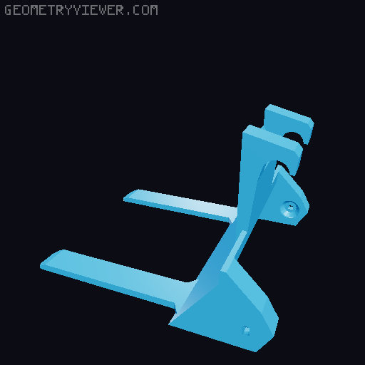 wheel loder forks 3D model thumbnail