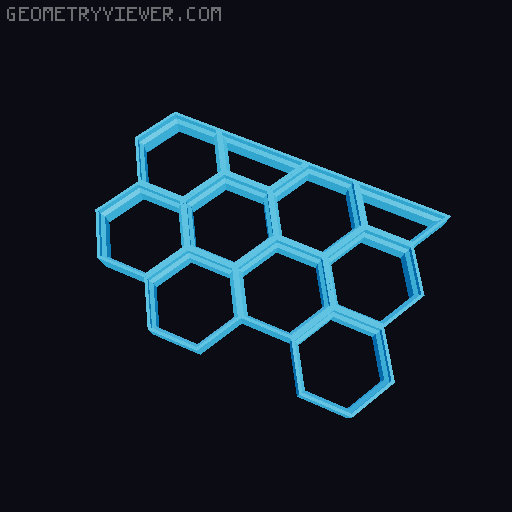 Honeycomb wall standard rectangular border 3D model thumbnail