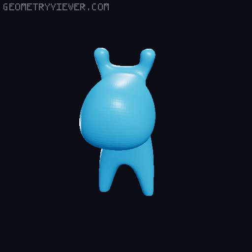 Cute minimalist Christmas Moose Decoration 3D model thumbnail