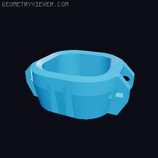 Cute Rugged Box Keychain 3D model thumbnail