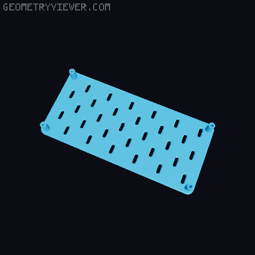 Skadis Pegboard, all sizes 80 to 360mm 3D model thumbnail