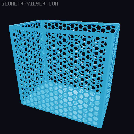 Gridfinity Hex Bins Light (rotated grid) all sizes 3D model thumbnail