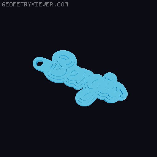 Customizable name keychain / tag 3D model thumbnail