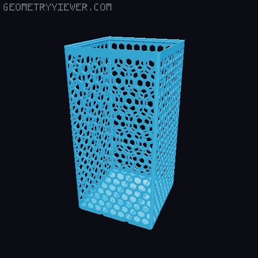 Gridfinity Hex Bins Light all sizes 3D model thumbnail