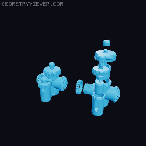 PushRod Engine with Gearbox 3D model thumbnail