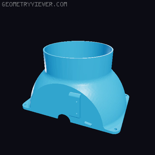 Blast Gate Ball Valve with flange and stop 3D model thumbnail