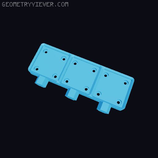 Gridfinity honeycomb wall baseplates 3D model thumbnail