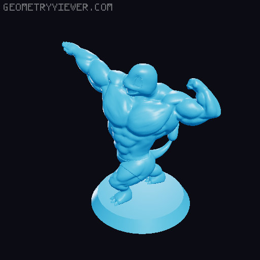 Ultra swole Charmander 3D model thumbnail