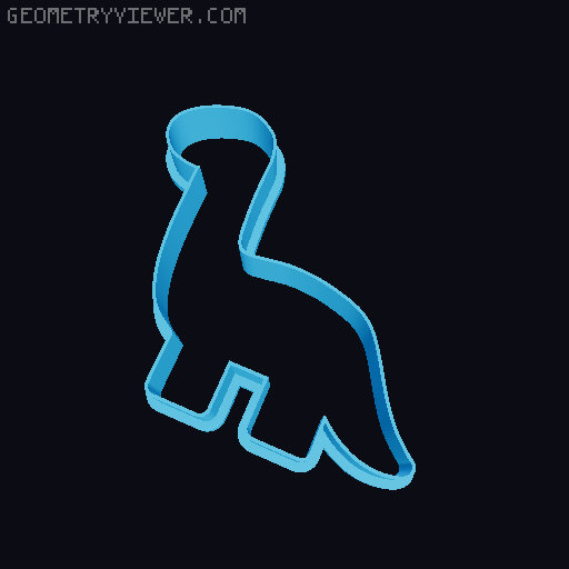 34 Dinosaur cookie cutters / cutter [Dinosaurus vykrajovátka] 3D model thumbnail