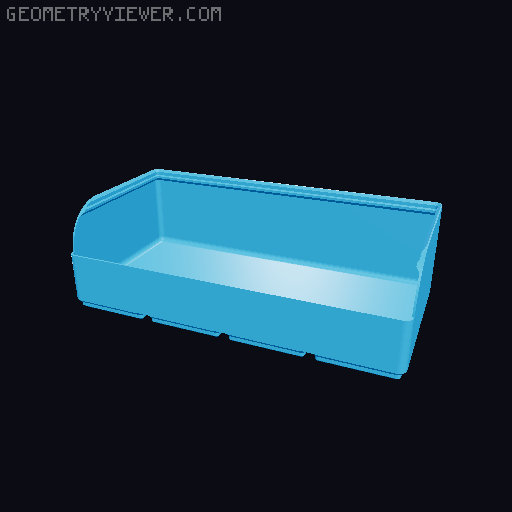 Gridfinity rouded bins collection all sizes 3D model thumbnail