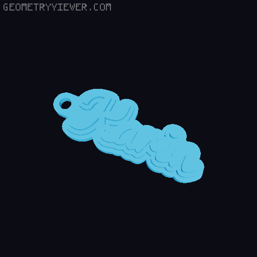 Customizable name keychain / tag 3D model thumbnail