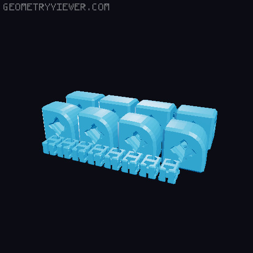 PrintABlok Modular Building Block Base Bloks 3D model thumbnail