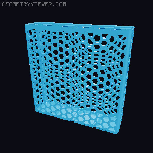 Gridfinity Hex Bins Light (rotated grid) all sizes 3D model thumbnail