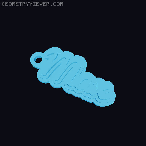 Customizable name keychain / tag 3D model thumbnail