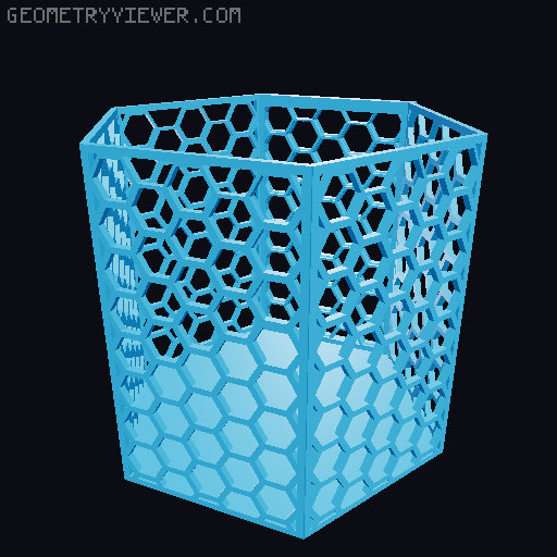 HSW hexagonal baskets v2 with full bottom 3D model thumbnail