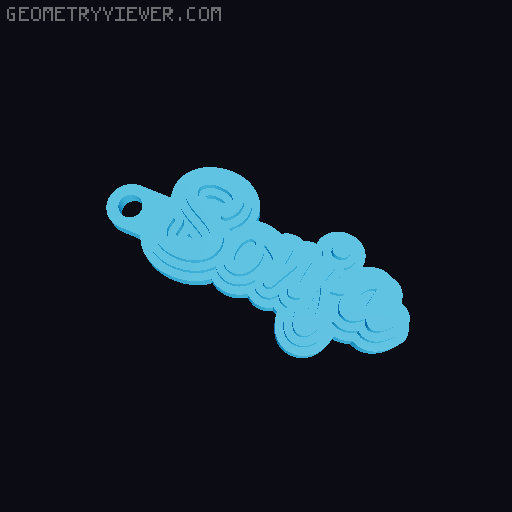 Customizable name keychain / tag 3D model thumbnail