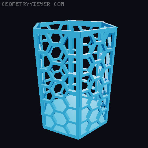 HSW hexagonal baskets v2 with full bottom 3D model thumbnail