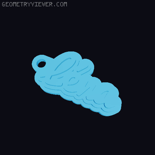 Customizable name keychain / tag 3D model thumbnail
