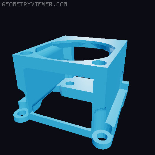 TZ E3 v2 E3NG v1.2 hotend mount and 4010 fan duct 3D model thumbnail