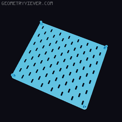 Skadis Pegboard, all sizes 80 to 360mm 3D model thumbnail