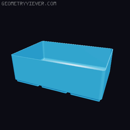 Gridfinity Refined No Lip Bins 3D model thumbnail