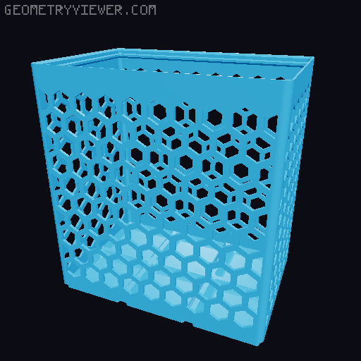 Gridfinity Hex Bins Light all sizes 3D model thumbnail