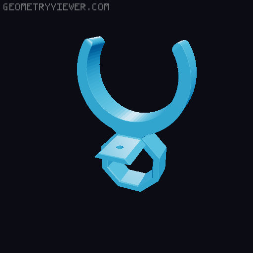 Pipe Clip for Round Bar Connector to Clamb Rods with Different Sizes 3D model thumbnail