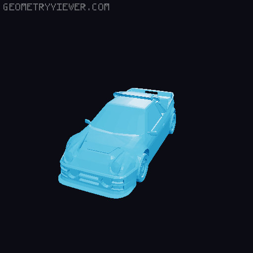 Ford RS200 Group-B Rallycar 3D model thumbnail