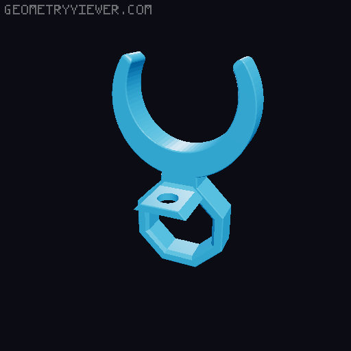 Pipe Clip for Round Bar Connector to Clamb Rods with Different Sizes 3D model thumbnail