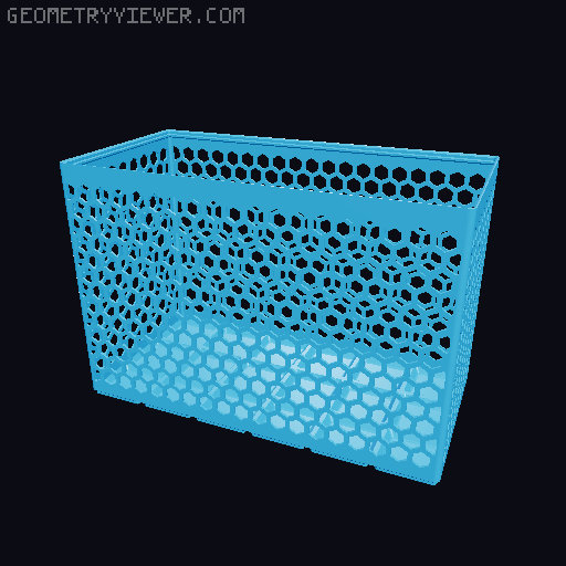 Gridfinity Hex Bins Light all sizes 3D model thumbnail