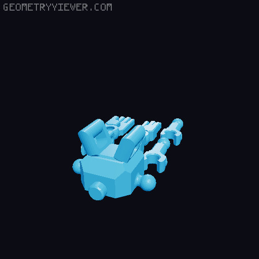 Remade! B.B.1 arm and hands 3D model thumbnail