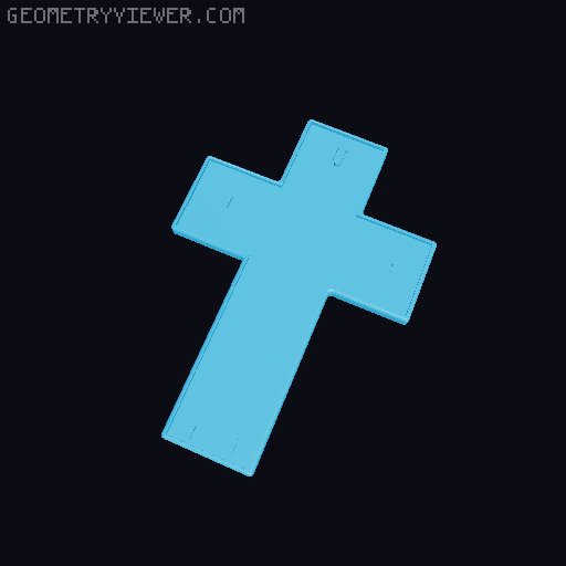 OurFather Cross with thicker holder - no glue 3D model thumbnail