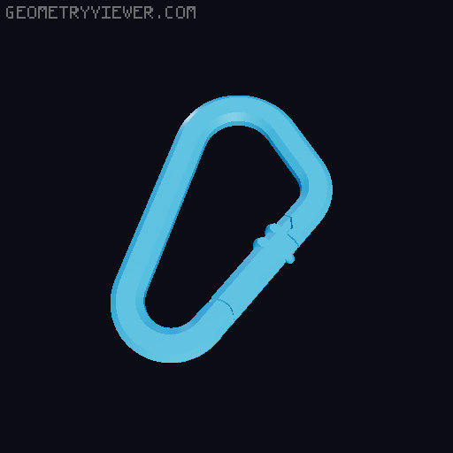 Single & Dual Locking Carabiner (Parametric) 3D model thumbnail