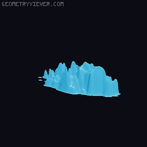 Topographic World Map 3D model thumbnail