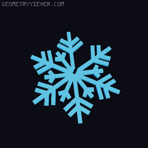 Christmas snowflake 3D model thumbnail