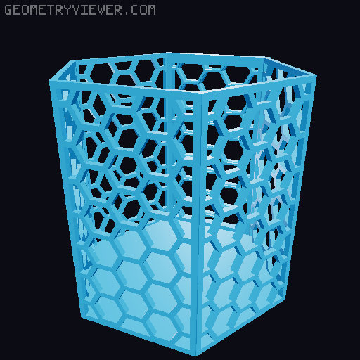 HSW hexagonal baskets v2 with full bottom 3D model thumbnail