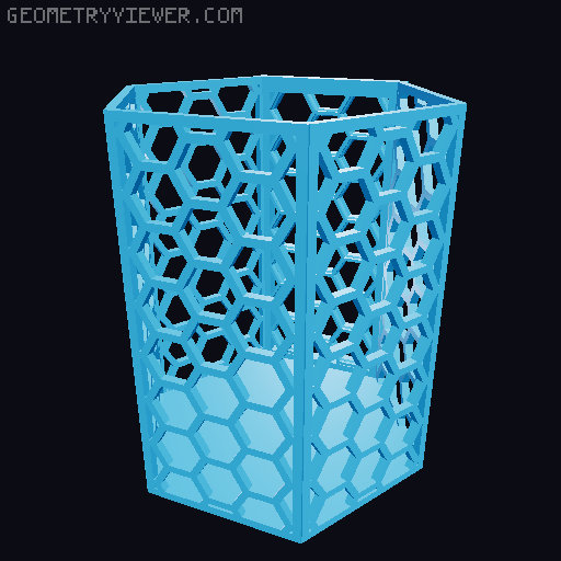 HSW hexagonal baskets v2 with full bottom 3D model thumbnail