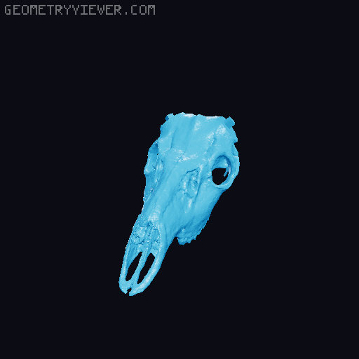Improved Whitetail Deer Euro Mount Miniature 3D model thumbnail