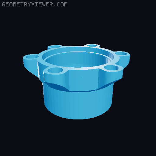 2-1/2" - 63mm / 64mm Magnetic Dust Collection Connectors / Fittings 3D model thumbnail